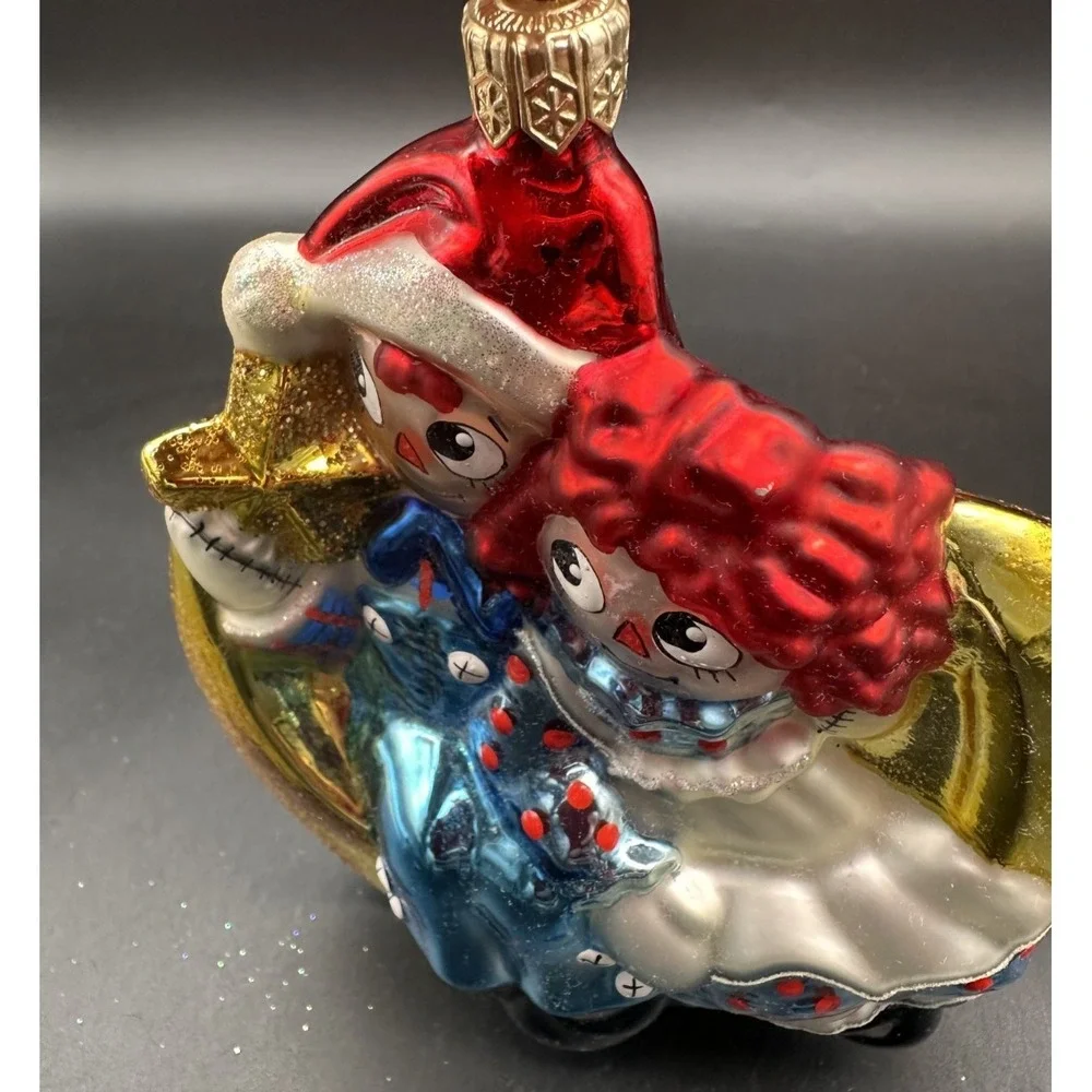 KURT ADLER POLONAISE RAGEDY ANN‎ & ANDY ON THE MOON ORNAMENT AP887 6